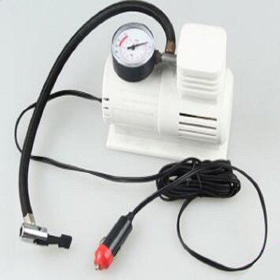 Biała mini pompa powietrza z wężem 45 cm, ręczna sprężarka samochodowa o dużej wytrzymałości