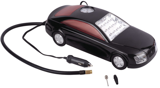3 w 1 kształt samochodu Szybka plastikowa sprężarka powietrza DC12V ze światłem LED do pompowania opon