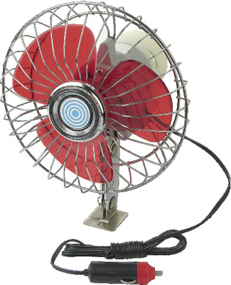 YF207B Czerwony i srebrny chromowany wentylator samochodowy 12V / 24V do pojazdu