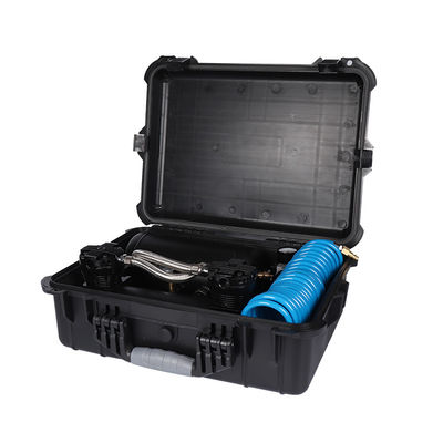 Kompresor zawieszenia powietrza samochodowego podwójny cylinder do nadmuchu opon samochodowych z plastikowym pudełkiem