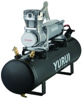Czarny i srebrny stalowy przenośny zbiornik sprężonego powietrza / źródło powietrza 12 V 200 psi