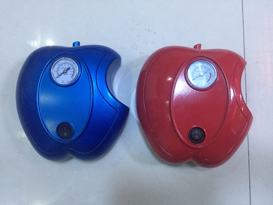 Apple Shape Car DC12V Pompa powietrza samochodowego Plastikowa szybka inflacja, kolor niebieski / czerwony