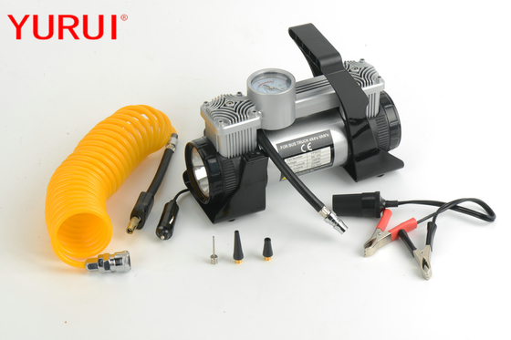 Dobra cena. 12vdc Elektryczne przenośne sprężarki powietrza do pojazdów z podwójnym cylindrem ze światłem w Internecie