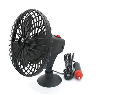 Mini czarne plastikowe wentylatory samochodowe Dc 12v Przenośne 4 cale z adsorpcją