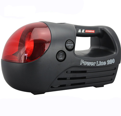 Czarno-czerwona przenośna sprężarka powietrza do samochodu trzy w jednym typ 12v 280 psi