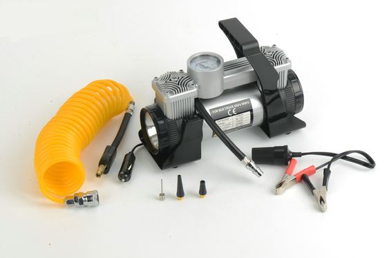 Truck Mini Tire Air Pump 12 V DC Srebrny Czarny Kolor 180 W Ze Światłem