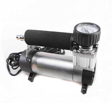 Srebrno-czarna ciężka przenośna sprężarka powietrza 12v 140 psi pompa powietrza do samochodu